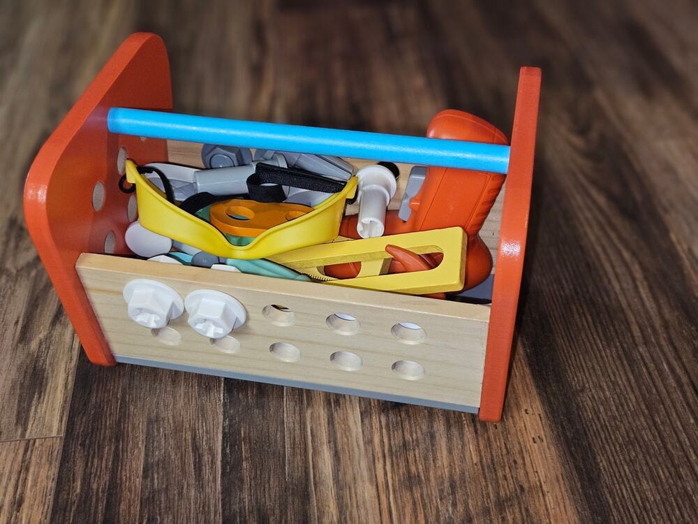 Construction Play Set -Gigglescape: Toy Tools & Pretend Workbench